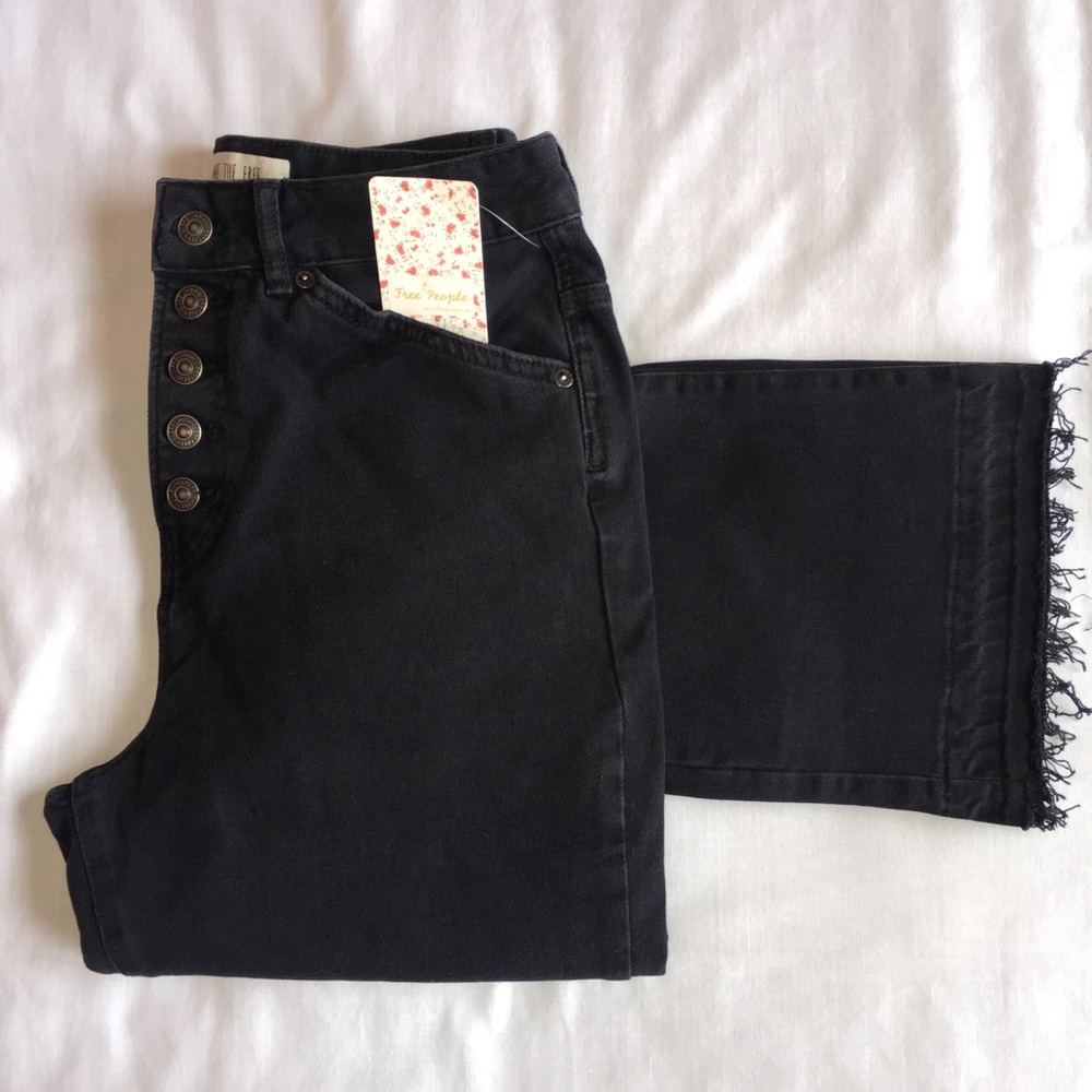 Free People Women’s Jeans with Frayed Hem